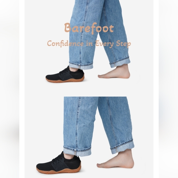 Whitin Women Shoes Sz 37 US6.5 - 7 Barefoot Sneakers Black Walking, Hiking - Picture 3 of 11